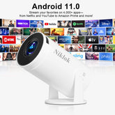 Compact Mini Projector, a Portable Projector and entertainment Projector with Android TV, WiFi 6, 1080P, 200 ANSI lumens.